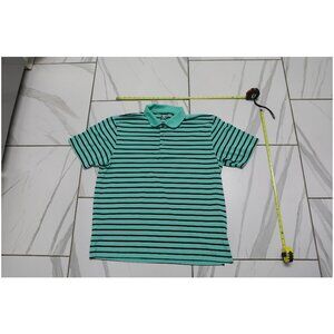 Pro Tour airplay Green Black White striped Golf Polo Shirt Mens XL